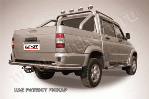 UAZ Patriot Picap-Защита Заднего бампера d76+d42 двойная